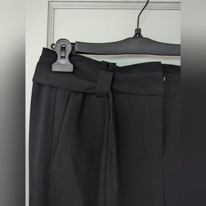 Express paper bag trousers in black, tie waist, size 8